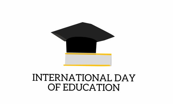 Vector graphic of international education day for international education day celebration. flat design. flyer design. January