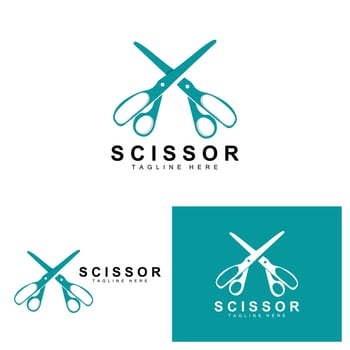 Scissors Logo Design, Barbershop Shaver Vector, Babershop Scissors Brand Illustration vector