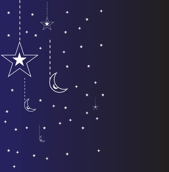 Background ramadan kareem starry night sky. vector