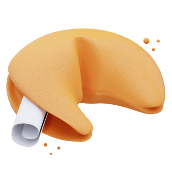 3d render illustration of chinese fortune cookie icon, chinese new year png