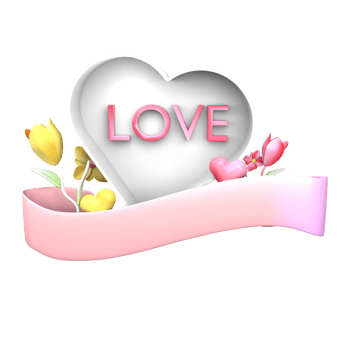 valentine card with hearts and ribbon png