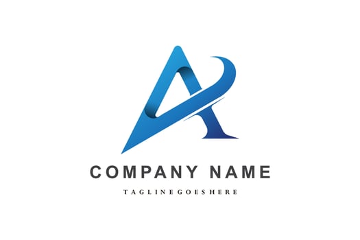 letter A or number 4 Logo Design Concept vector