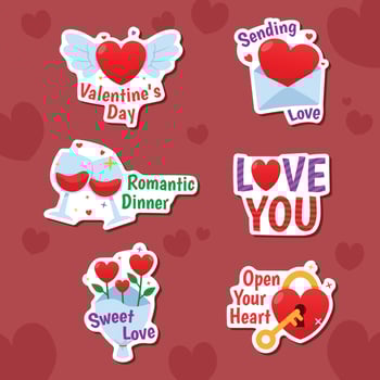 Cute Valentines Day Expressions vector