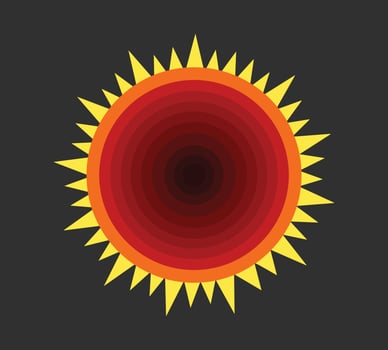 summer sun icon. vector illustration of the sun on a black background.