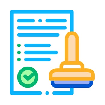 Approve Stamp Icon Vector Outline Illustration