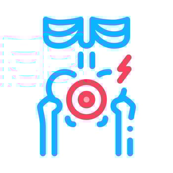 hip arthritis icon vector outline illustration
