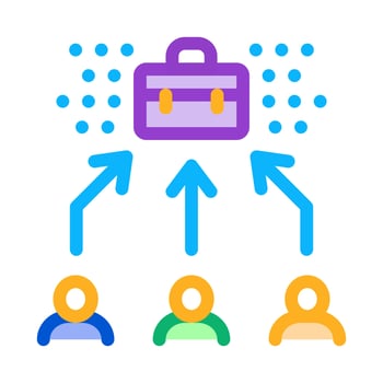 applicants for one job icon vector outline illustration