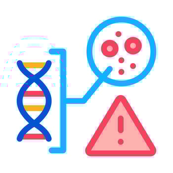 blood dna skin problem icon vector outline illustration