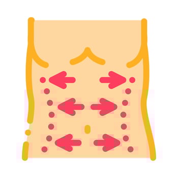 belly lifting icon vector outline illustration