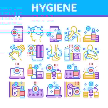 Hygiene And Healthcare Collection Icons Set Vector