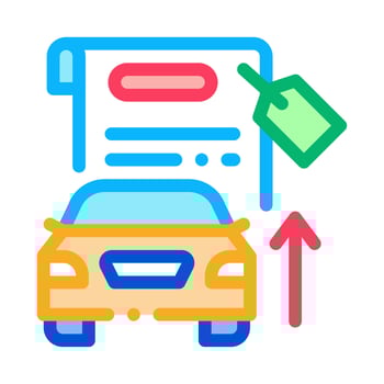 investment in car icon vector outline illustration
