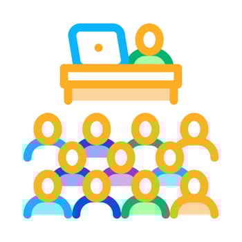 seminar in classroom icon vector outline illustration
