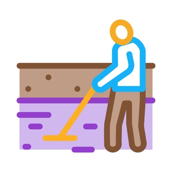 house foundation laying icon vector outline illustration