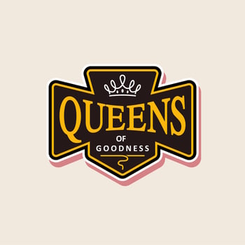 Queen Shield Logo With Crown Icon In Medieval Style Vector Design Inspiration