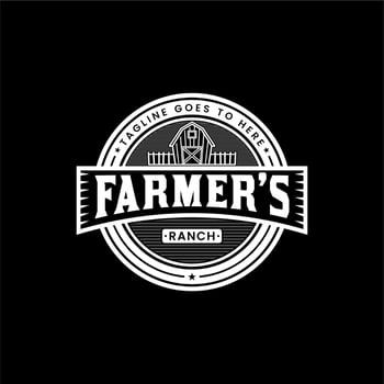 Farming barn logo design wood house rounded shape vector
