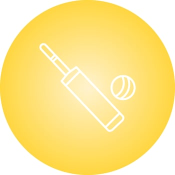 Beautiful Bat and Ball Line Vector Icon