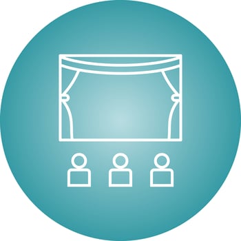 Beautiful Cinema Hall Line Vector Icon