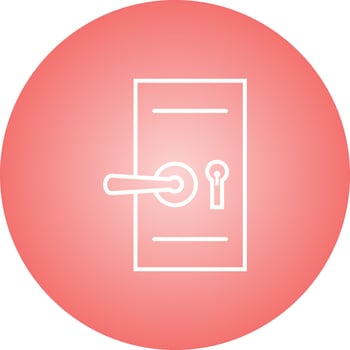 Beautiful Door Lock Line Vector Icon