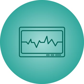 Beautiful ECG vector line icon