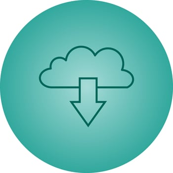 Beautiful Cloud download vector line icon