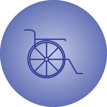 Beautiful wheel chair vector line icon