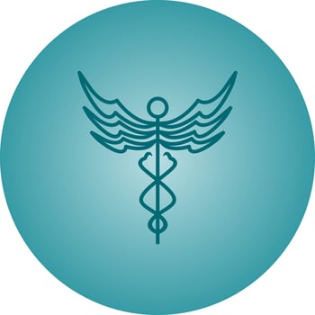Beautiful Caduceus vector line icon