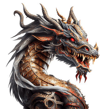 Chinese dragon made of gold represents prosperity and good fortune. Chinese New Year concept with clipping path png
