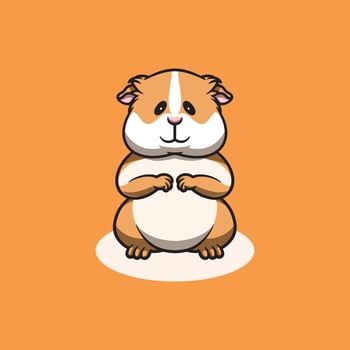 Cute guinea pig cartoon illustration vector