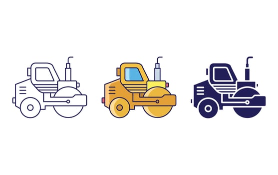 Road roller icon vector