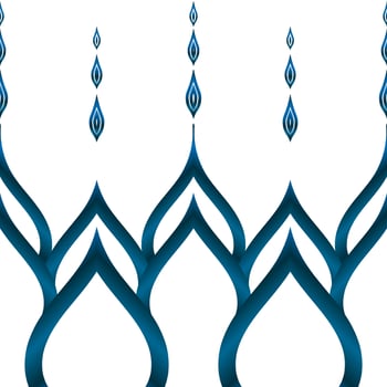 Abstract blue water drop shape line fabric patterns on white background. Geometric ethnic boho motif vintage retro modern style. Fabric textile seamless pattern art print vector illustration.