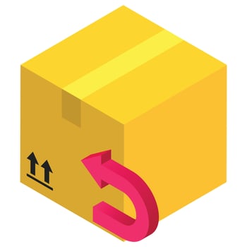 Return Parcel - Isometric 3d illustration. vector