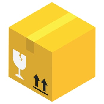 Fragile Package - Isometric 3d illustration. vector