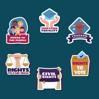 Civil Rights Campaign Sticker Collection vector