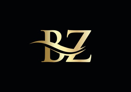 BZ Logo design vector. Swoosh letter BZ logo design vector