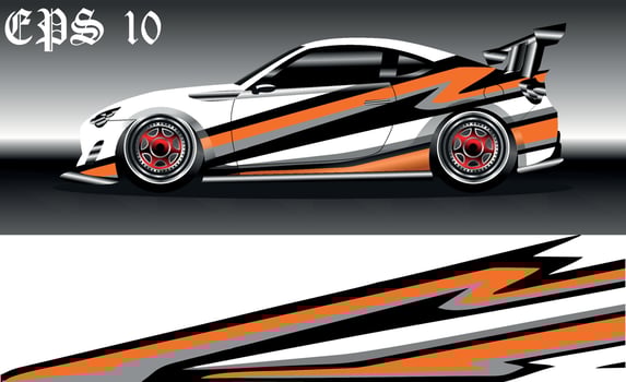 car wrap abstract racing graphic background for vinyl wrap vector