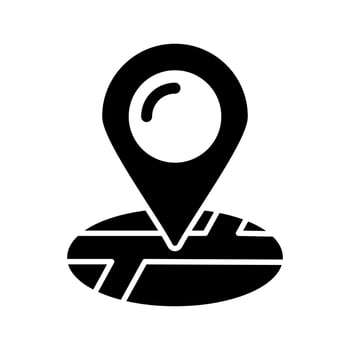 Location Glyph Black Icon vector