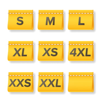 Clothing Size Labels Set Vector. Isolated On White. Realistic Illustration vector