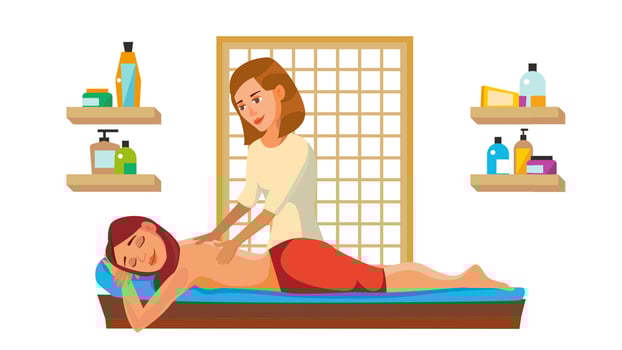 Spa Massage Wellness Salon Vector. Anti Aging Spa Massage. Flat Cartoon Illustration vector