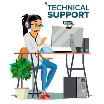 Technical Support Vector. Online Operator. Specialist Ready To Solve Problem. Flat Isolated Illustration vector