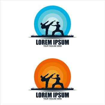 Karate fighter silhouette vector