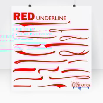 Set of hand lettering underlines lines isolated on background, vector illustration