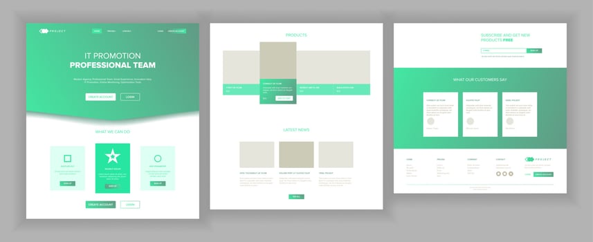 Web Page Design Vector. Website Business Style. Front End Site Scheme. Landing Template. Benefits Scheme. Entertainment Future. Interface Menu. Illustration vector