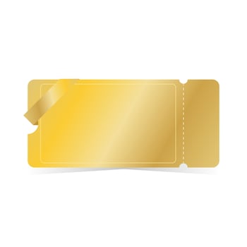 golden ticket blank coupon template vector illustration