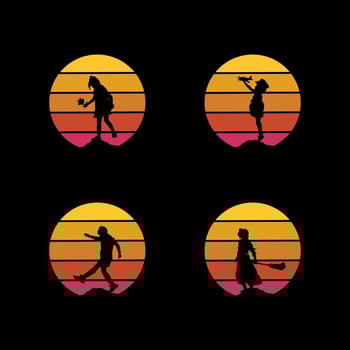 Set of Abstract Circle Child Dreams logo Child Education logo template vector