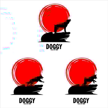 Set of Dog logo Design Vector Template. Dog icon logo vector