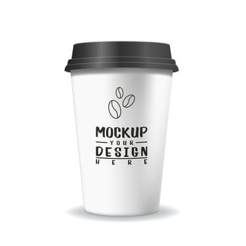 Paper cup, vector realistic mockup