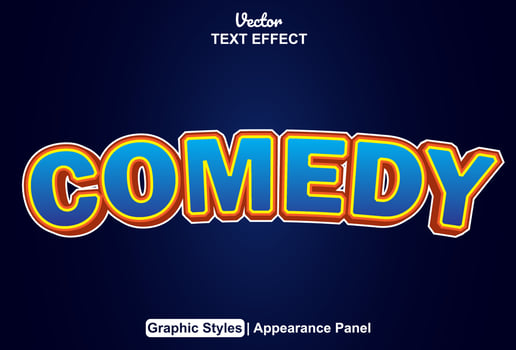 Comedy text effect with graphic style and editable. vector