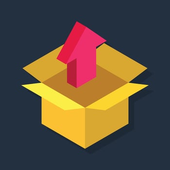 Remove To Box - Isometric 3d illustration. vector