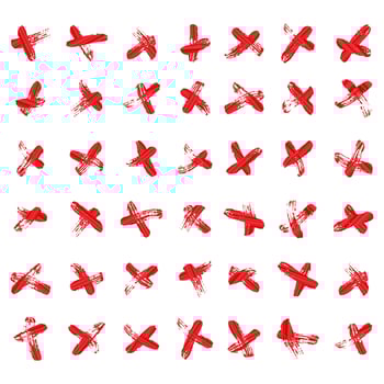 X Red Marks Set Vector. X Cross Sign. Crossed Vector Brush Strokes Isolated Illustration.