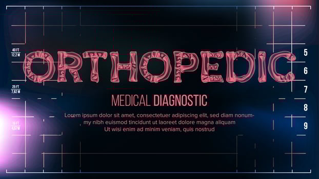 Orthopedic Banner Vector. Medical Background. Transparent Roentgen X-Ray Text With Bones. Radiology 3D Scan. Medical Health Typography. Futuristic Technology Illustration vector